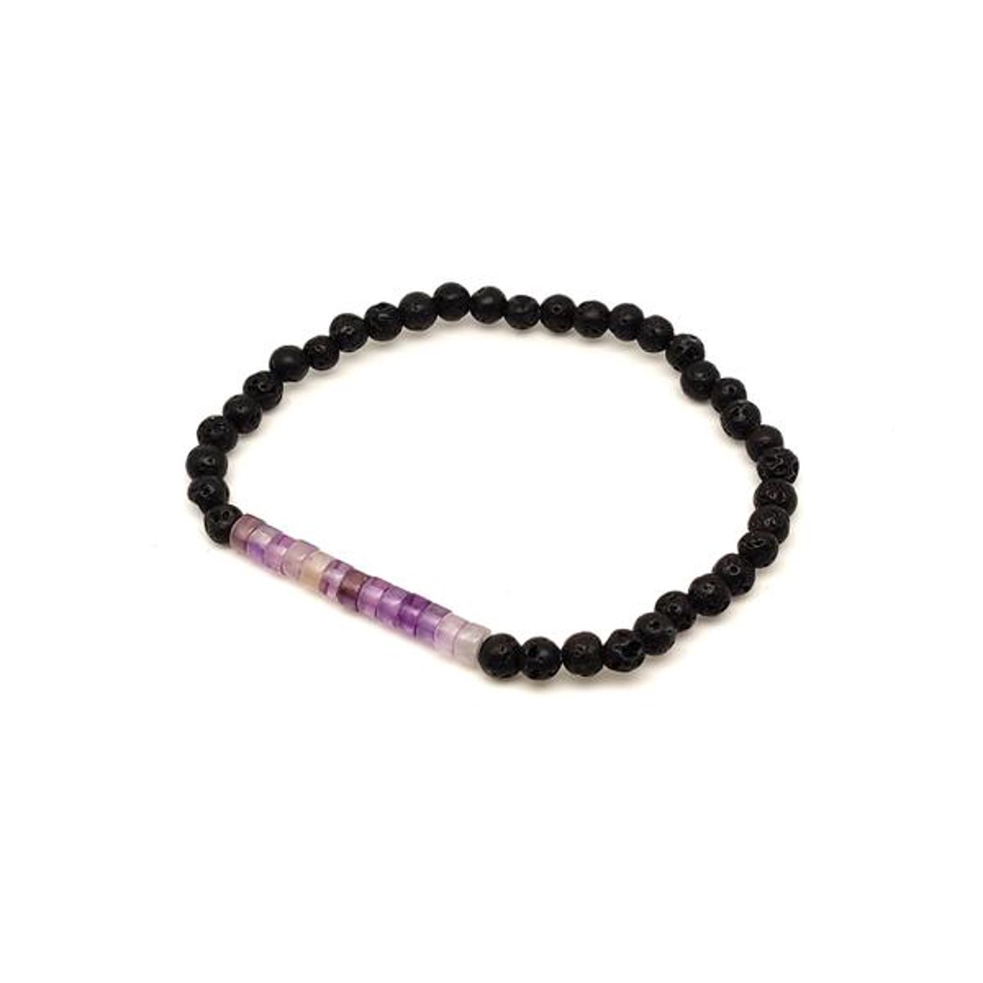 Bazalt ametiszt golyó korong karkötő 45 mm - ékszer - karkötő - ásványkarkötő - Meska.hu