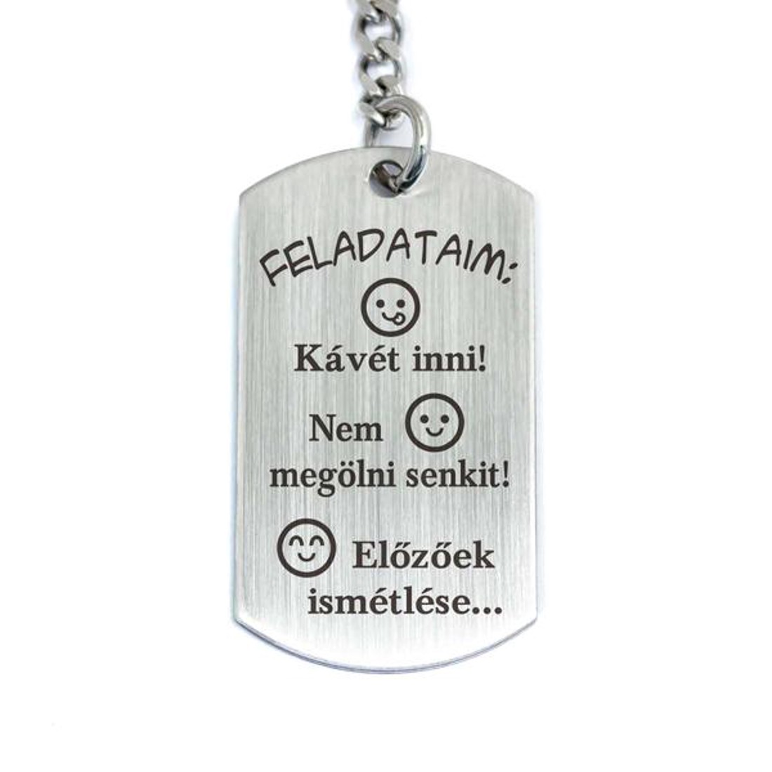 Feladataim előzőek ismétlése acél medálos kulcstartó - táska & tok - kulcstartó & táskadísz - kulcstartó - Meska.hu