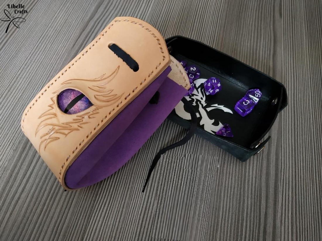 Sárkányszemes kockatartó szütyő - LILA szemmel - játék & sport - táblajáték és kártyajáték - társasjátékok - dobókocka - Meska.hu