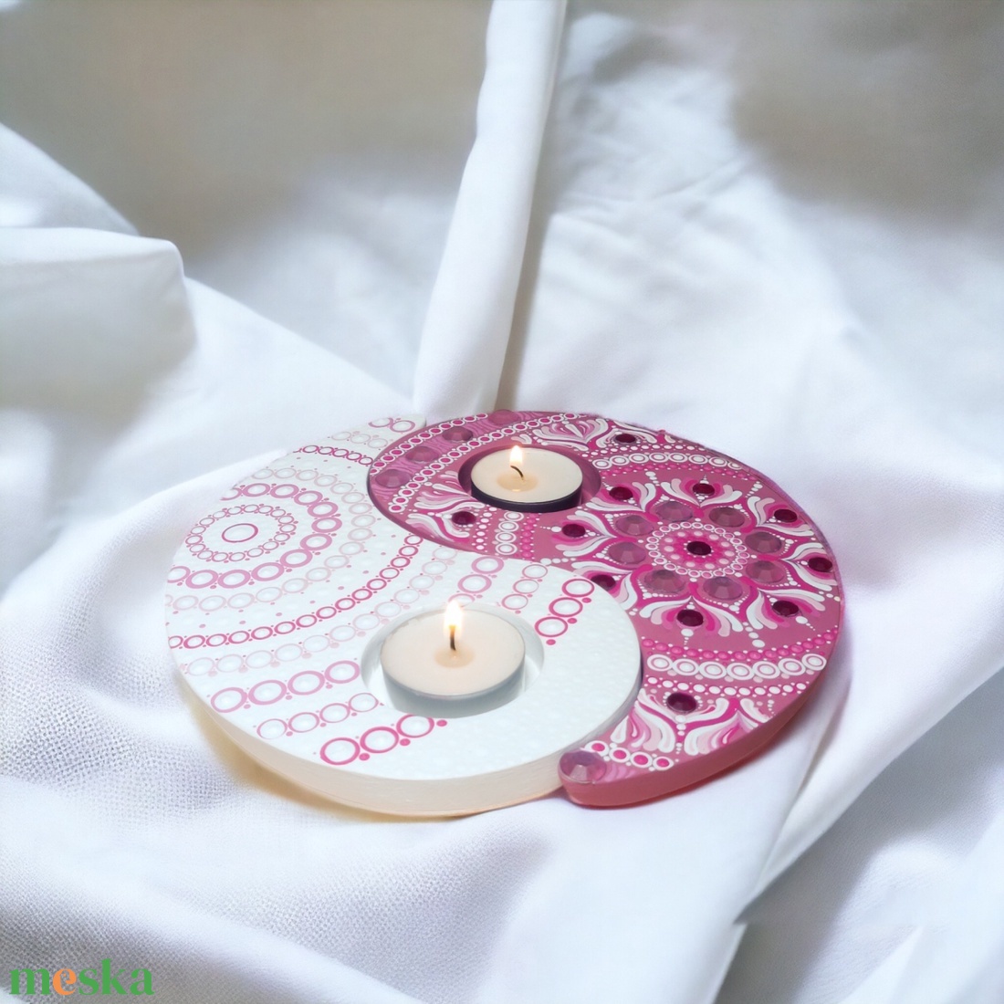Jin Jang mécsestartó - otthon & életmód - gyertya, illat, aroma - mécses és mécsestartó - Meska.hu