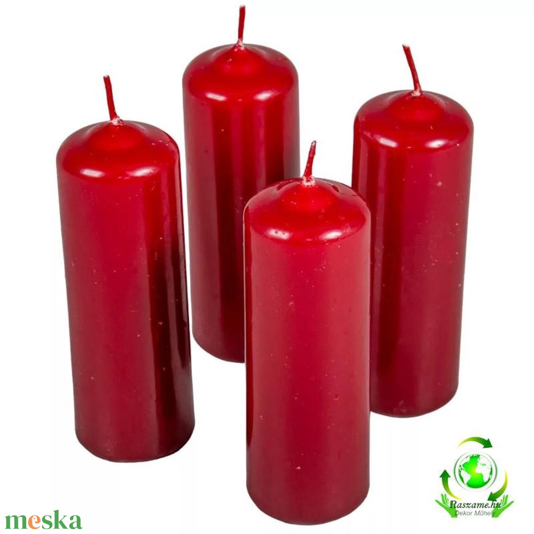 Mártott henger gyertya 40x120 mm - bordó - kellékek & szerszámok - dekorációs kellékek - dekorációs gyertya - Meska.hu