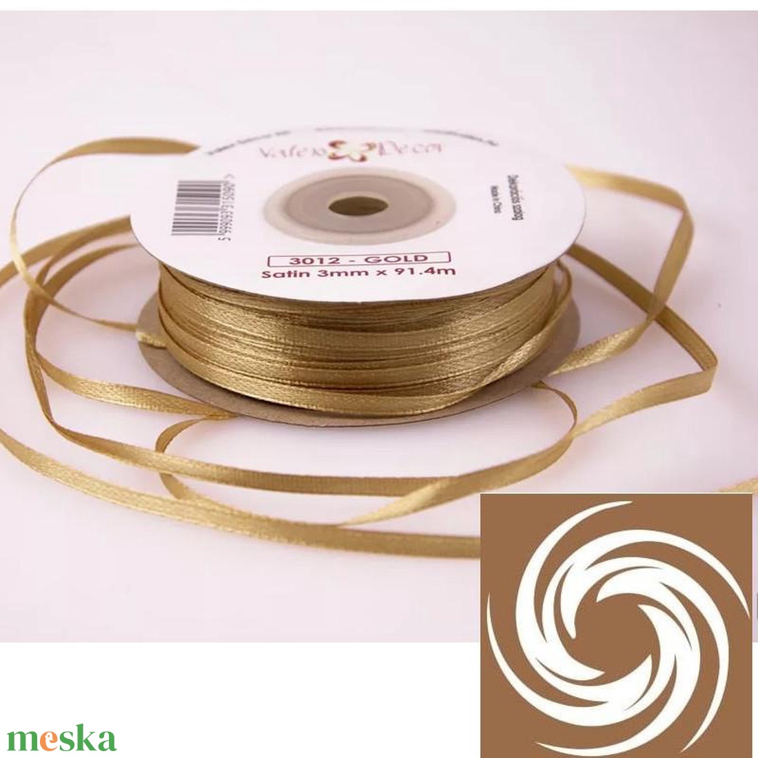Szatén szalag 3mmx91,44m - arany - kellékek & szerszámok - rövidáru - szalag, pánt - szatén szalag - Meska.hu Szatén szalag 3mmx91,44m - arany - kellékek & szerszámok - rövidáru - szalag, pánt - szatén szalag - Meska.hu