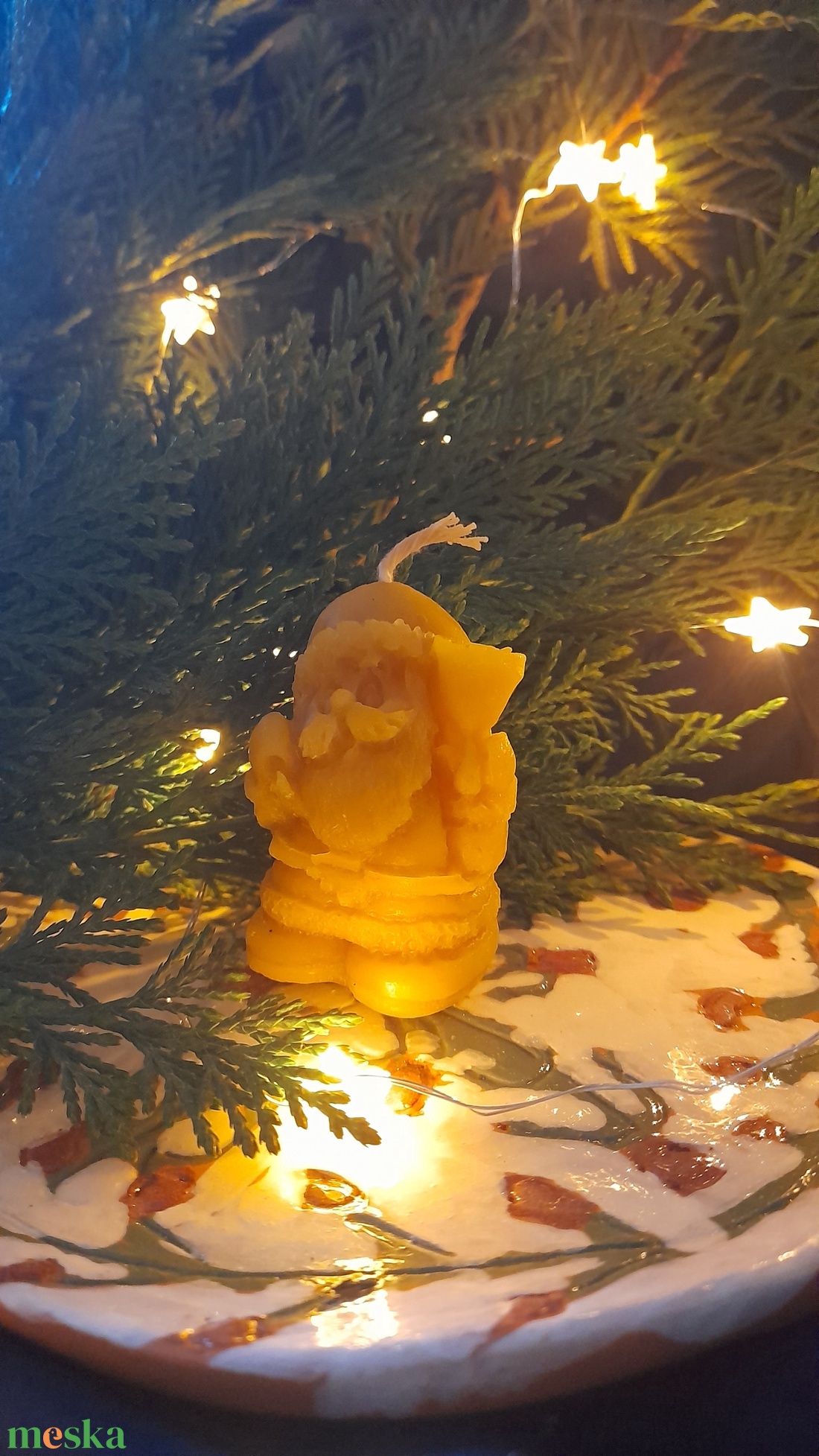 Mikulás gyertya (álló) - karácsony - adventi díszek - adventi gyertyadíszek és koszorúdíszek - Meska.hu