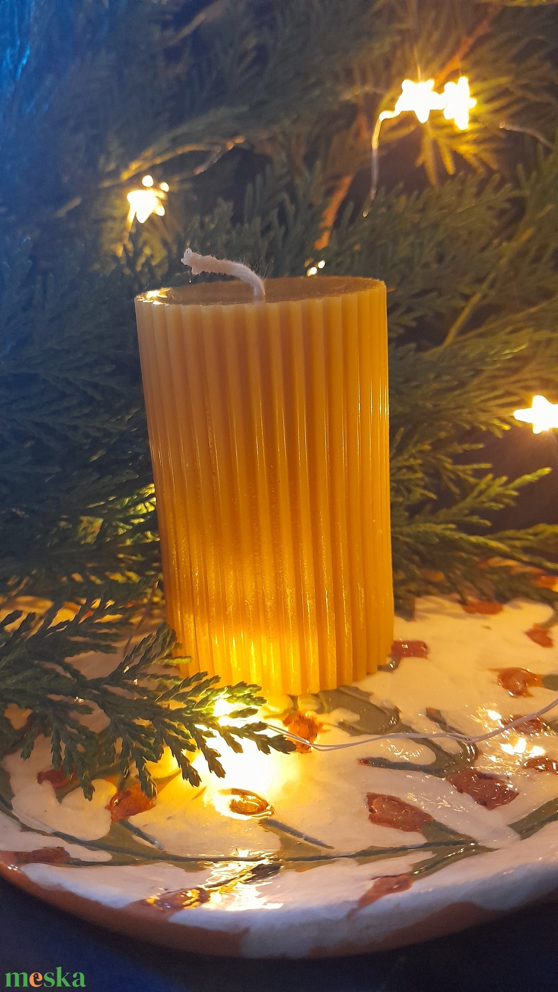 Bordás henger gyertya - karácsony - adventi díszek - adventi gyertyadíszek és koszorúdíszek - Meska.hu