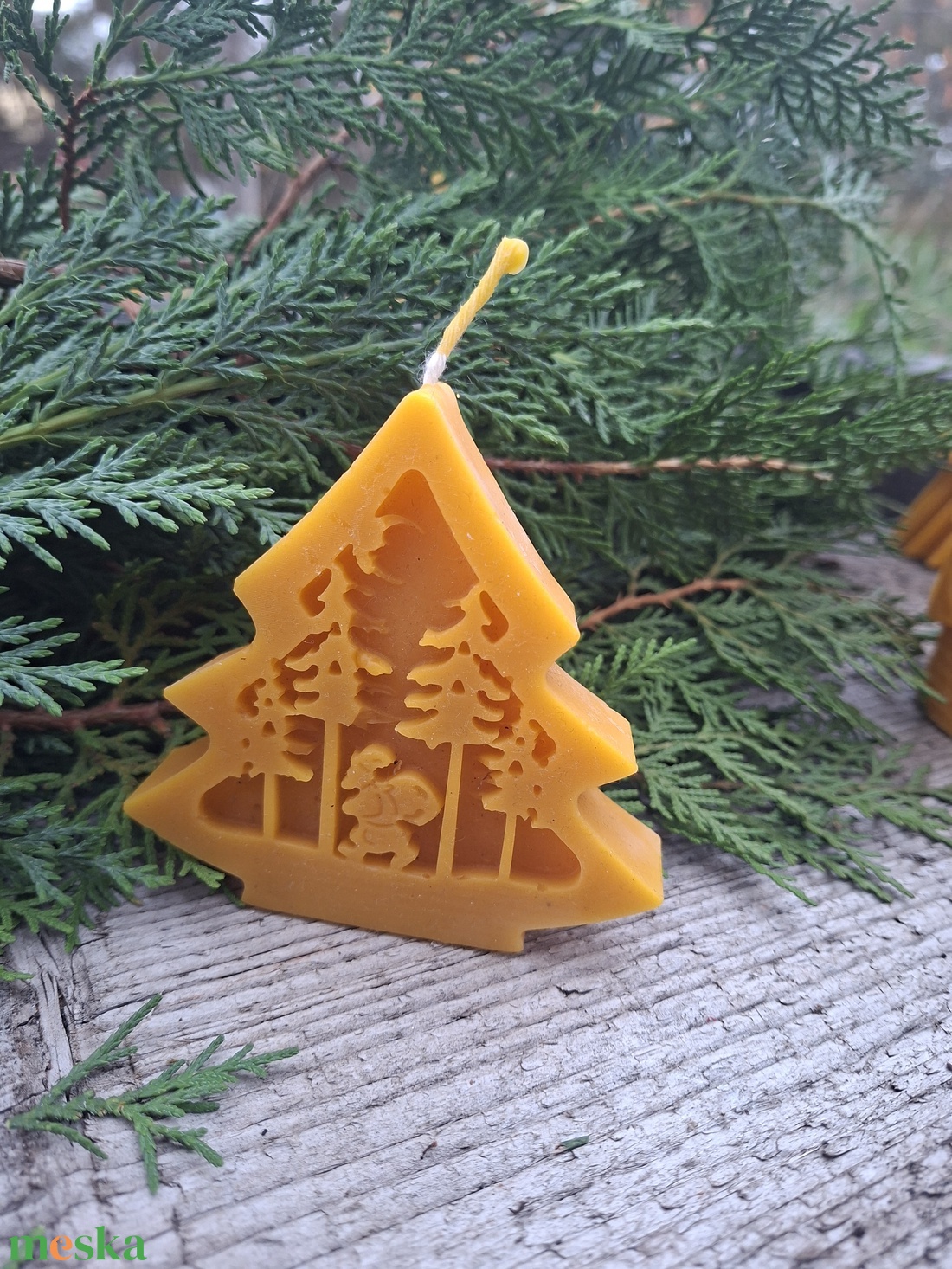 Mikulásos fenyőfa gyertya - karácsony - adventi díszek - adventi gyertyadíszek és koszorúdíszek - Meska.hu