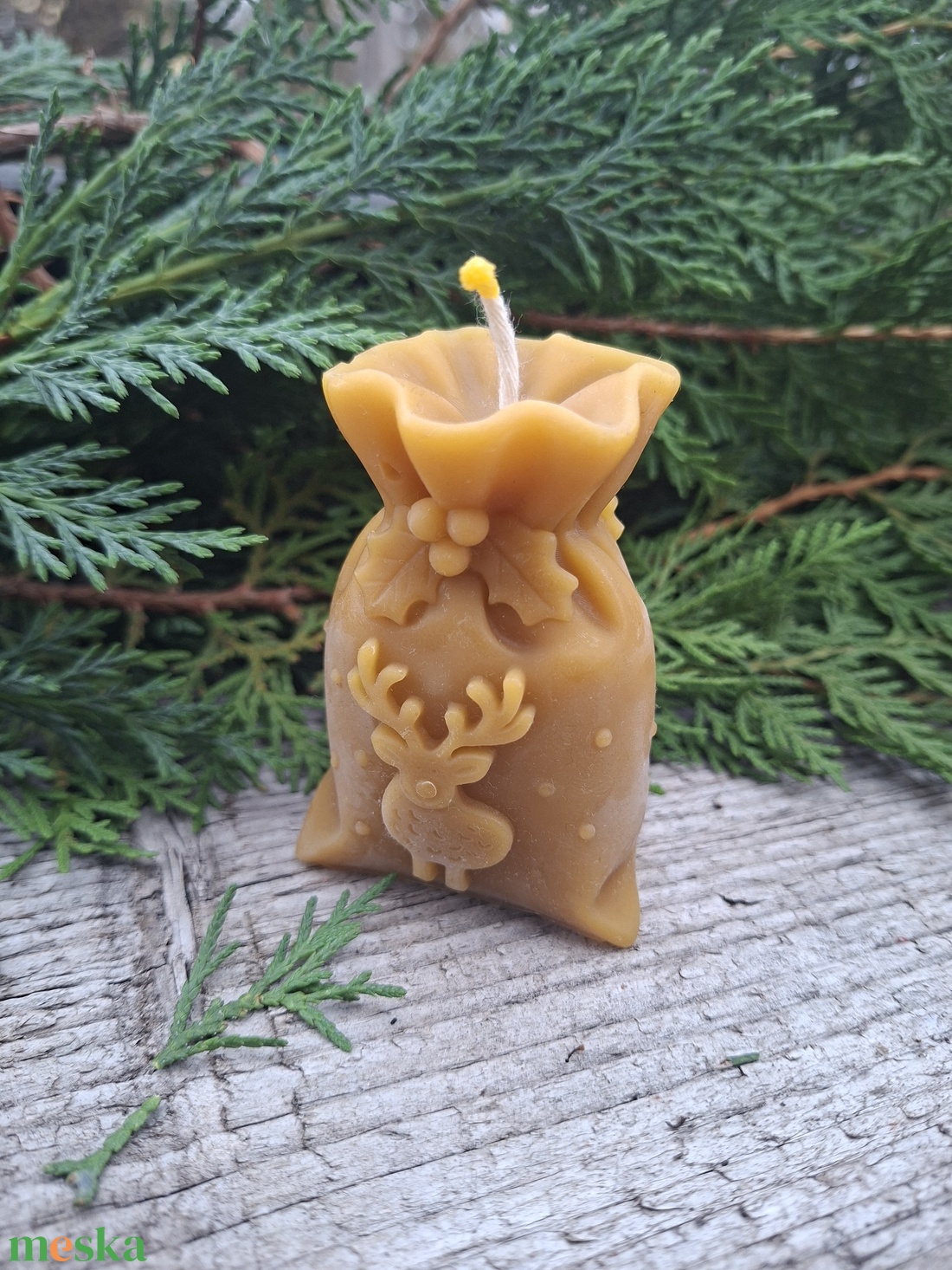 Szarvasos ajándékcsomag gyertya - karácsony - adventi díszek - adventi gyertyadíszek és koszorúdíszek - Meska.hu