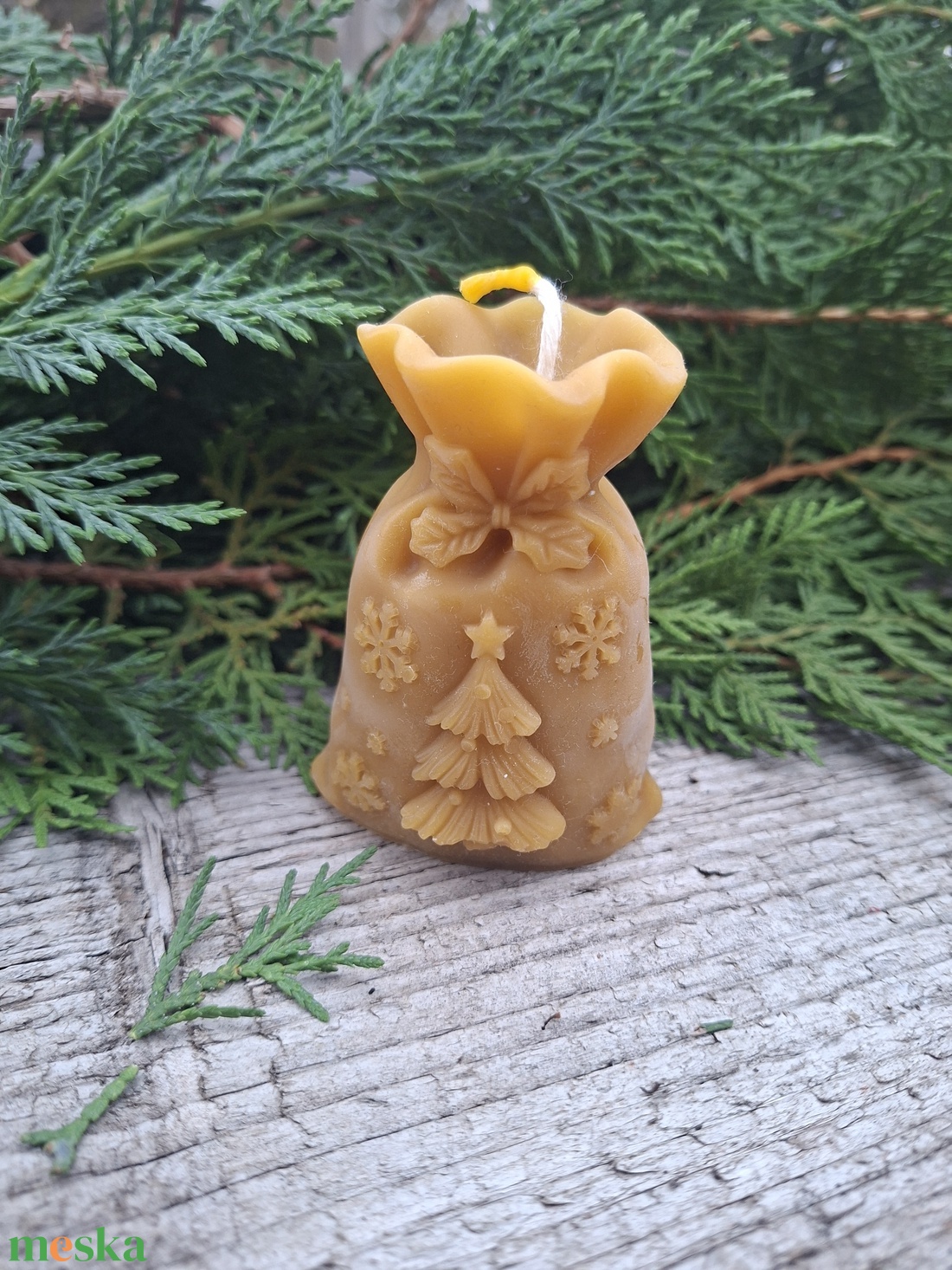 Fenyőfás ajándékcsomag gyertya - karácsony - adventi díszek - adventi gyertyadíszek és koszorúdíszek - Meska.hu