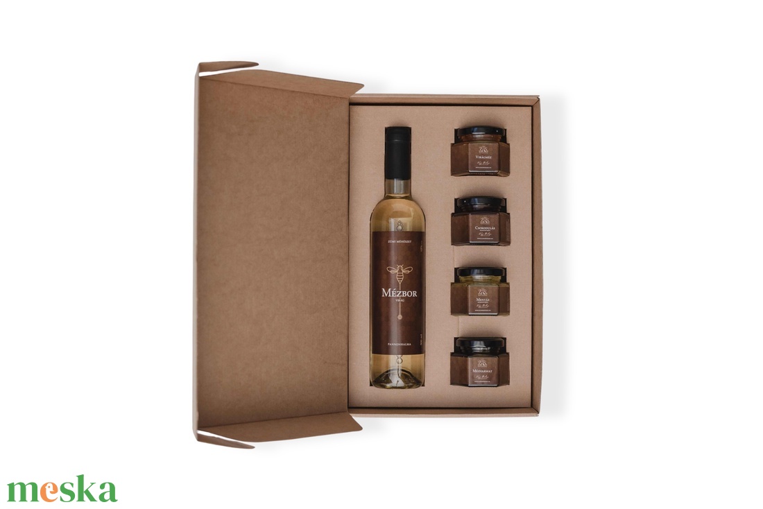 Mézbor virágmézből és 4 méz ajándékdobozban - élelmiszer - méz & propolisz - Meska.hu