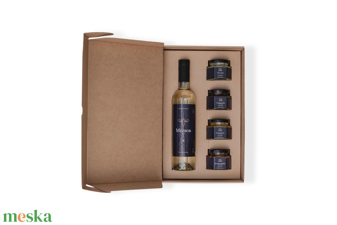 Mézbor akácmézből és 4 méz ajándékdobozban  - élelmiszer - méz & propolisz - Meska.hu
