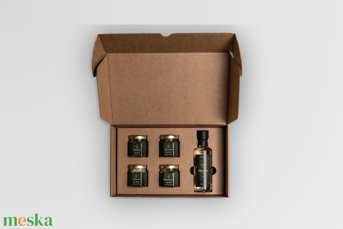 Ajándékdoboz Mini - hárs mézborral és 4 mézzel - élelmiszer - méz & propolisz - Meska.hu