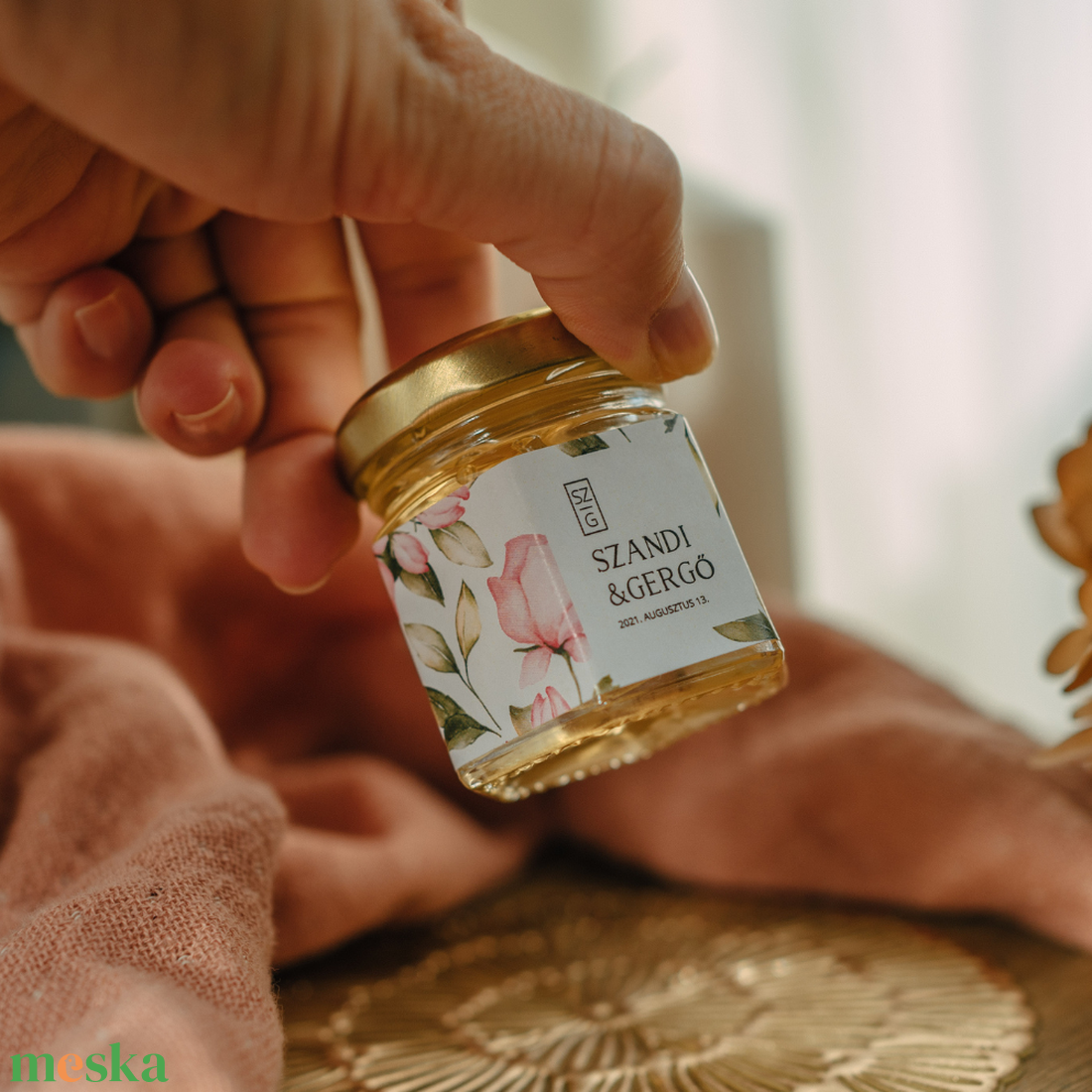 Esküvői köszönetajándék - pink rose - élelmiszer - méz & propolisz - Meska.hu