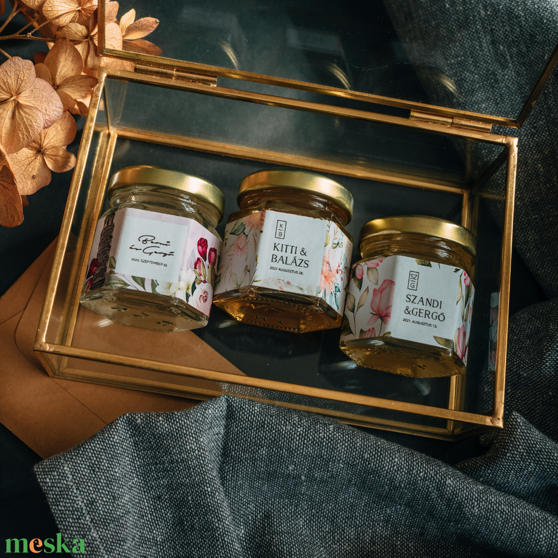 Esküvői köszönetajándék - pink rose - élelmiszer - méz & propolisz - Meska.hu