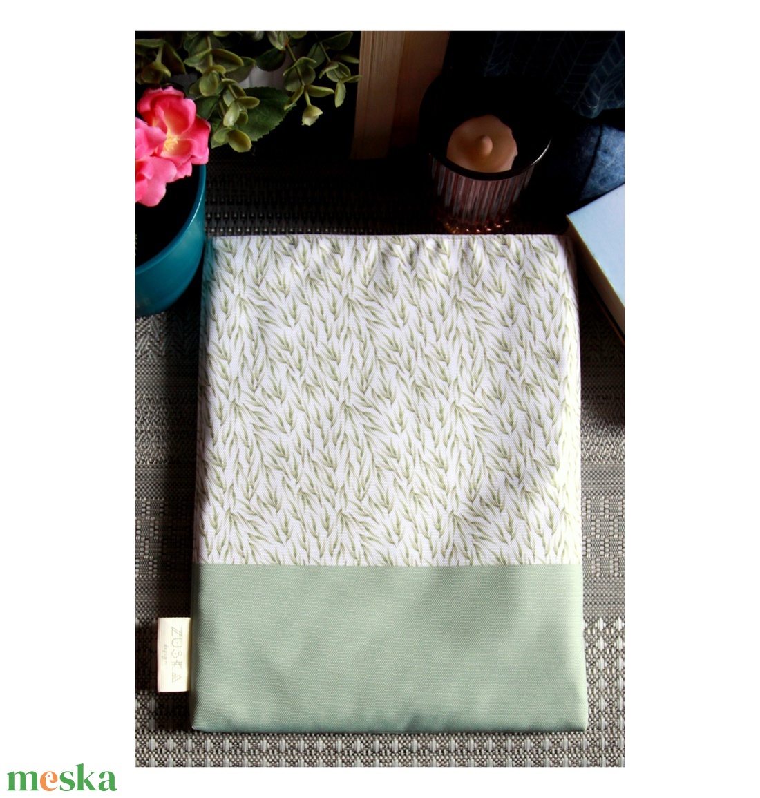 Könyvtok Zöld levelek vízhatlan - könyv & zene - könyvtok - Meska.hu