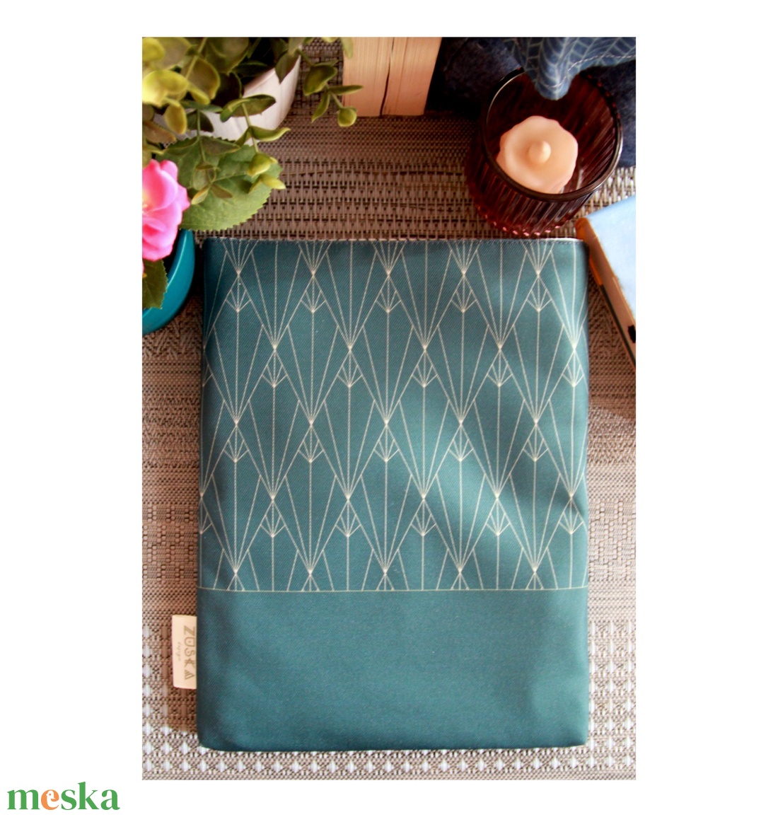 Türkiz art deco vízhatlan - otthon & életmód - papír, írószer - könyv- és füzetborító - Meska.hu