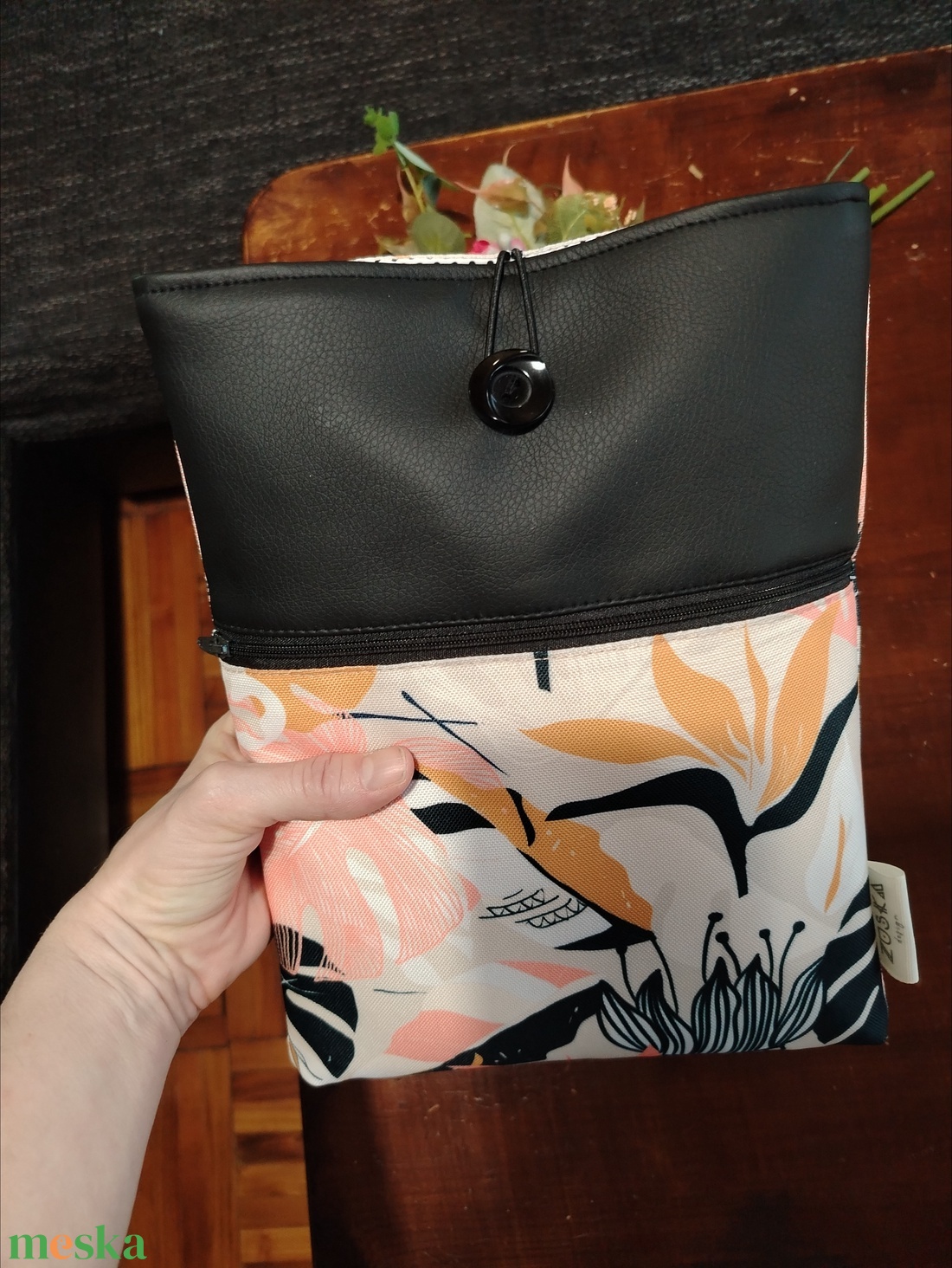 Könyvtok Drapp Tropusi levelek vízhatlan - otthon & életmód - papír, írószer - könyv- és füzetborító - Meska.hu