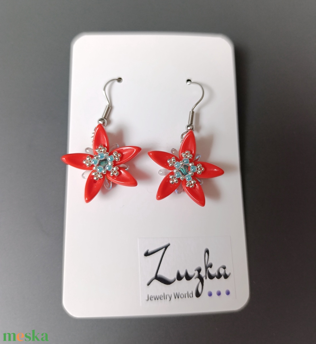 CSillagvirág fülbevaló - ékszer - fülbevaló - lógós kerek fülbevaló - Meska.hu