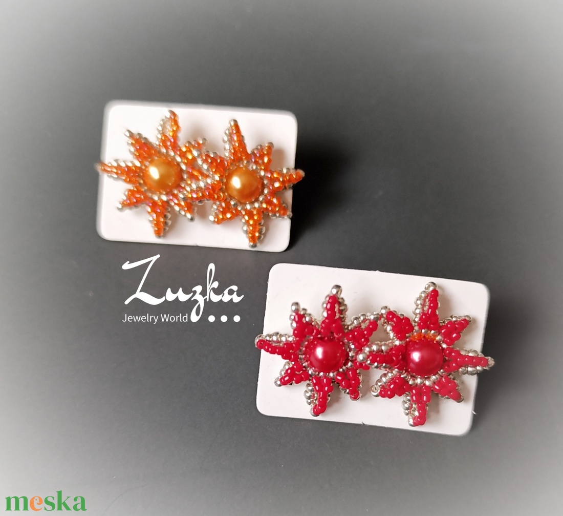 Bedugós csillag fülbevaló - ékszer - fülbevaló - pötty fülbevaló - Meska.hu