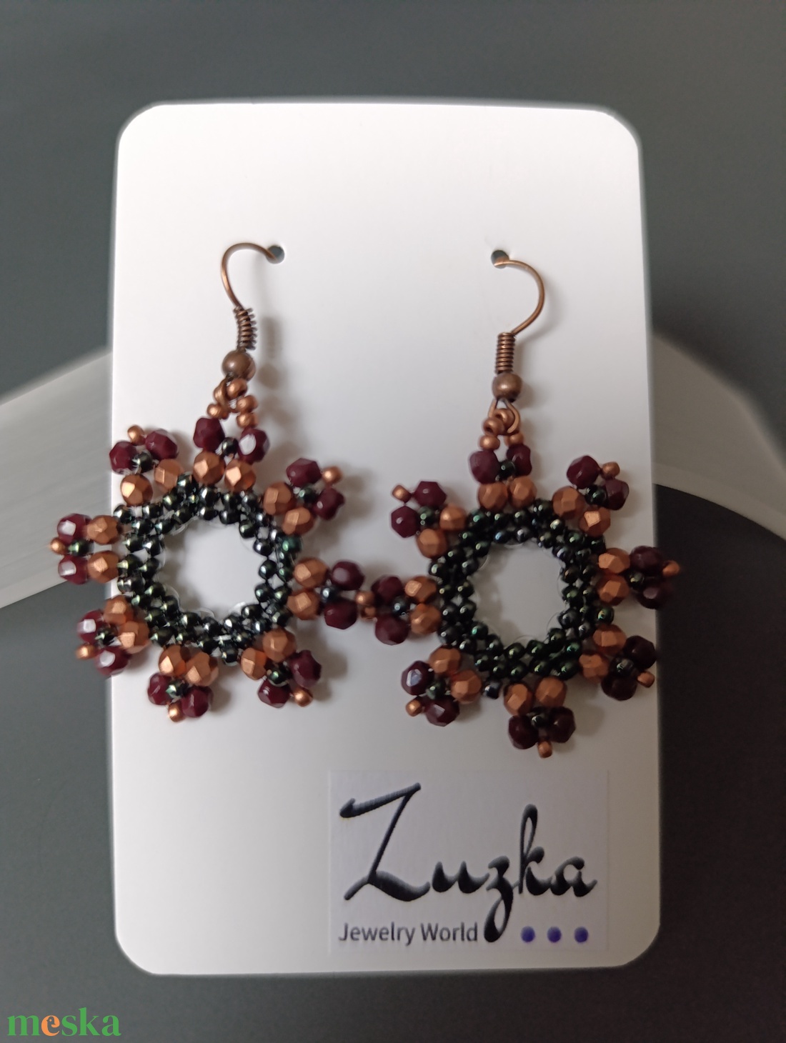 Őszi lógós  fülbevaló - ékszer - fülbevaló - lógó fülbevaló - Meska.hu