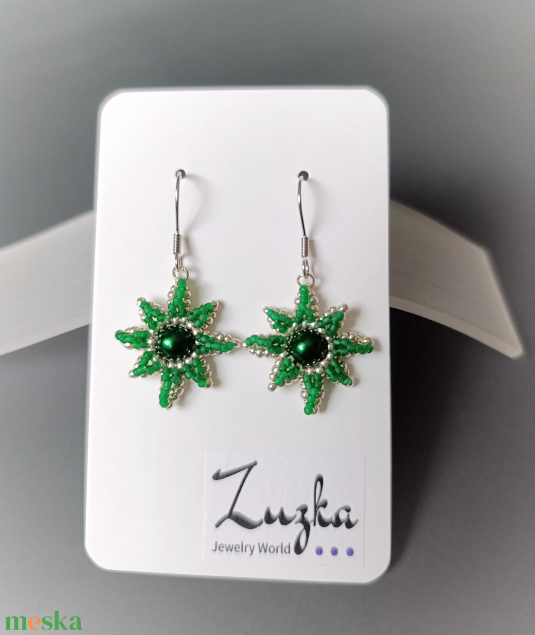 Lógós csillag fülbevaló - ékszer - fülbevaló - lógó fülbevaló - Meska.hu