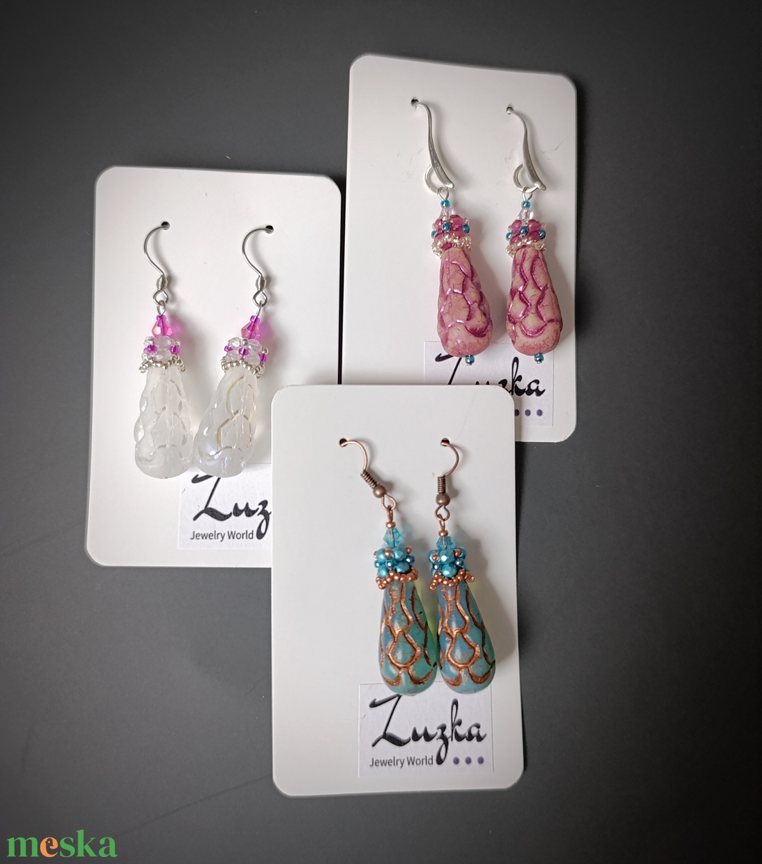 Különleges lógós fülbevaló - ékszer - fülbevaló - lógó fülbevaló - Meska.hu