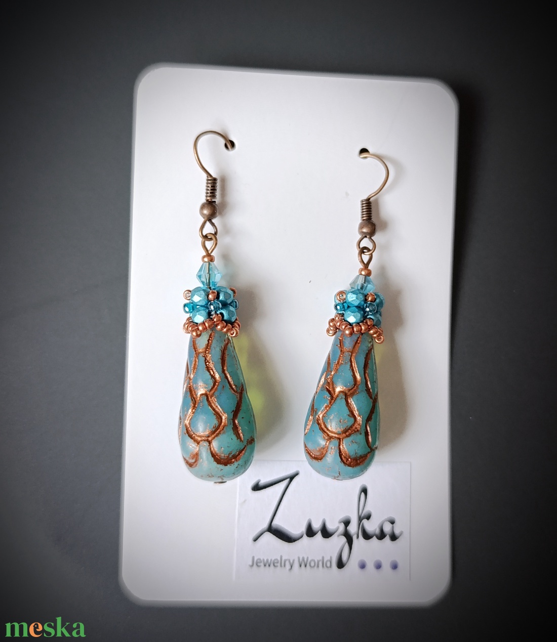 Különleges lógós fülbevaló - ékszer - fülbevaló - lógó fülbevaló - Meska.hu