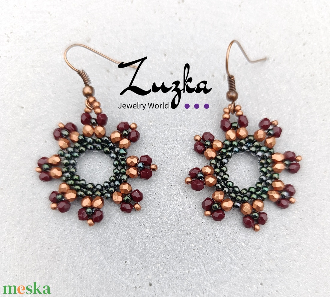 Őszi lógós  fülbevaló - ékszer - fülbevaló - lógó fülbevaló - Meska.hu