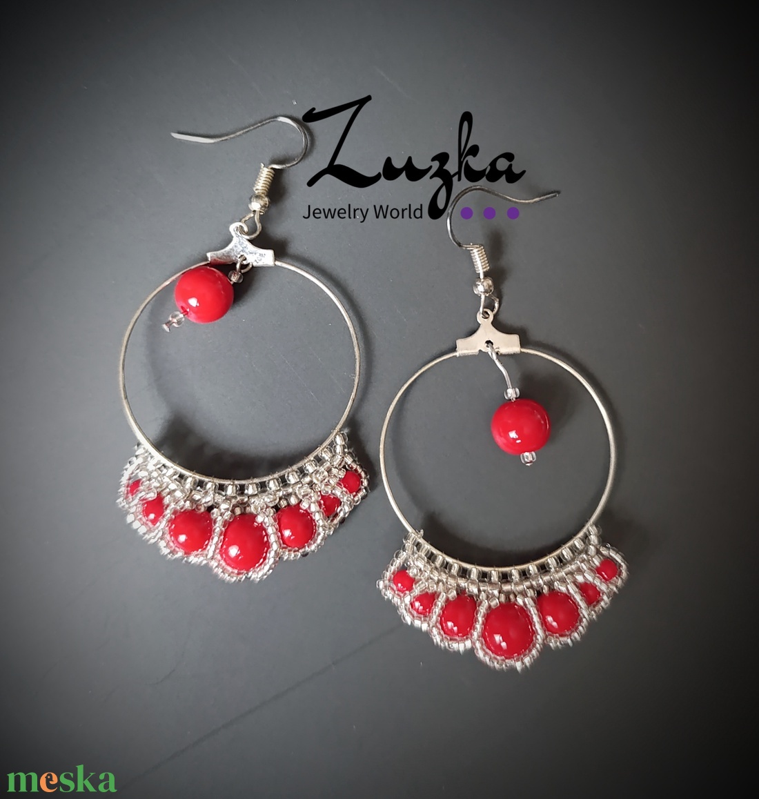 India füli - ékszer - fülbevaló - lógós kerek fülbevaló - Meska.hu