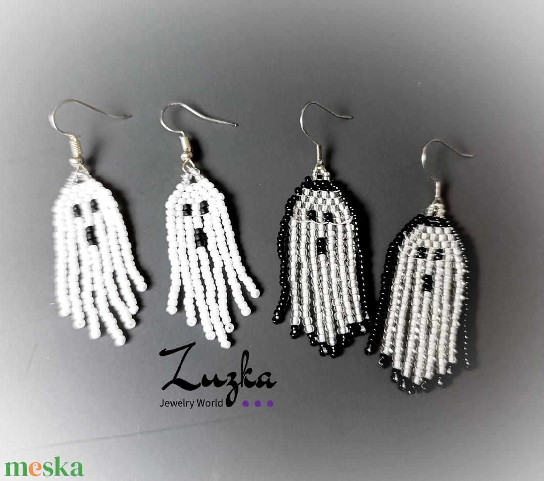 Szellemes fülbevaló - ékszer - fülbevaló - lógó fülbevaló - Meska.hu