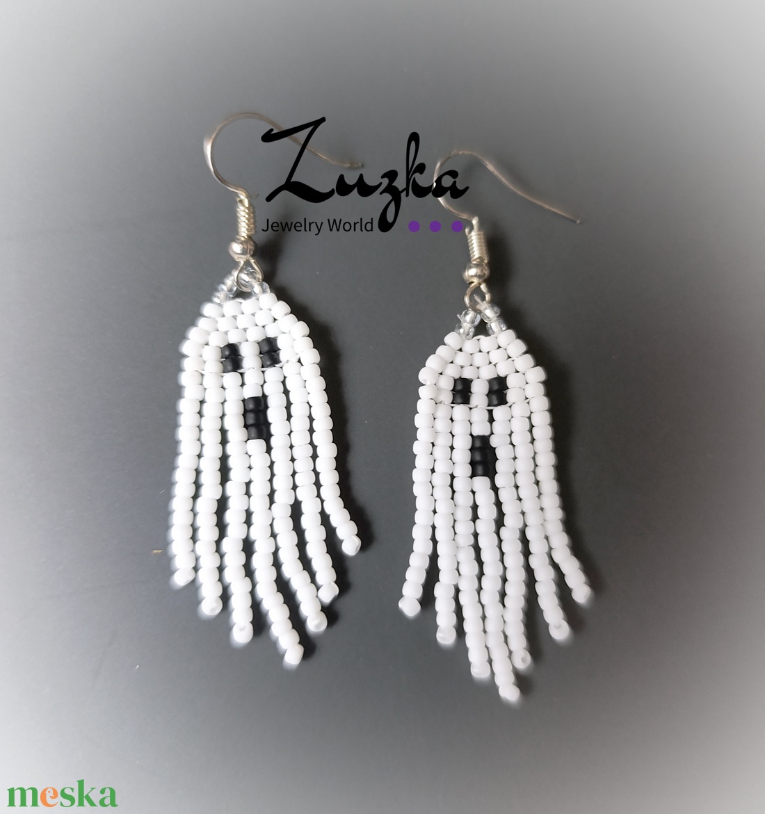 Szellemes fülbevaló - ékszer - fülbevaló - lógó fülbevaló - Meska.hu