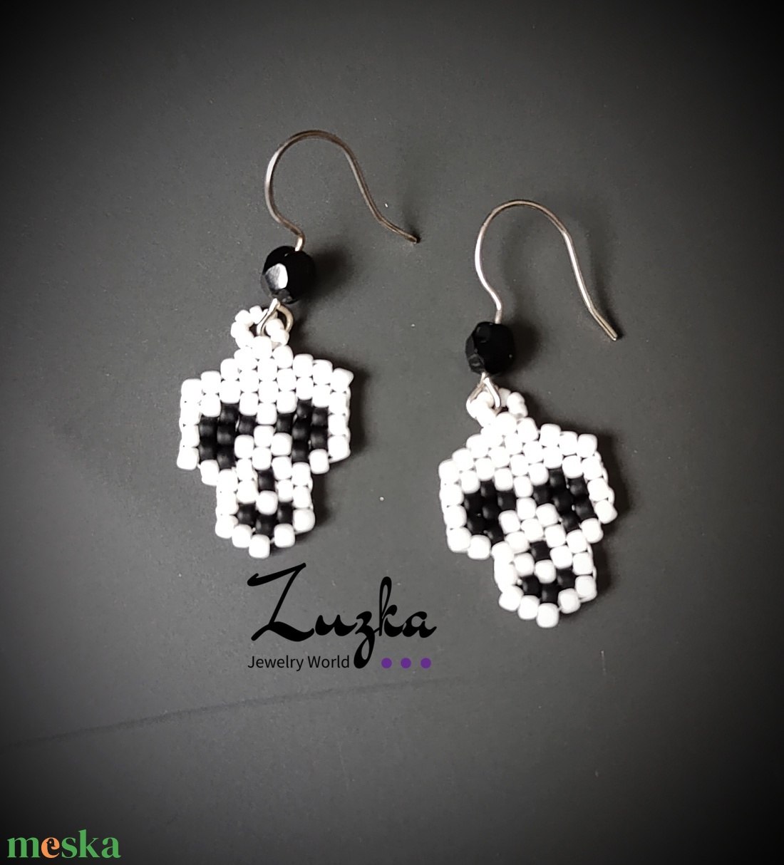 Koponya füli - ékszer - fülbevaló - lógó fülbevaló - Meska.hu