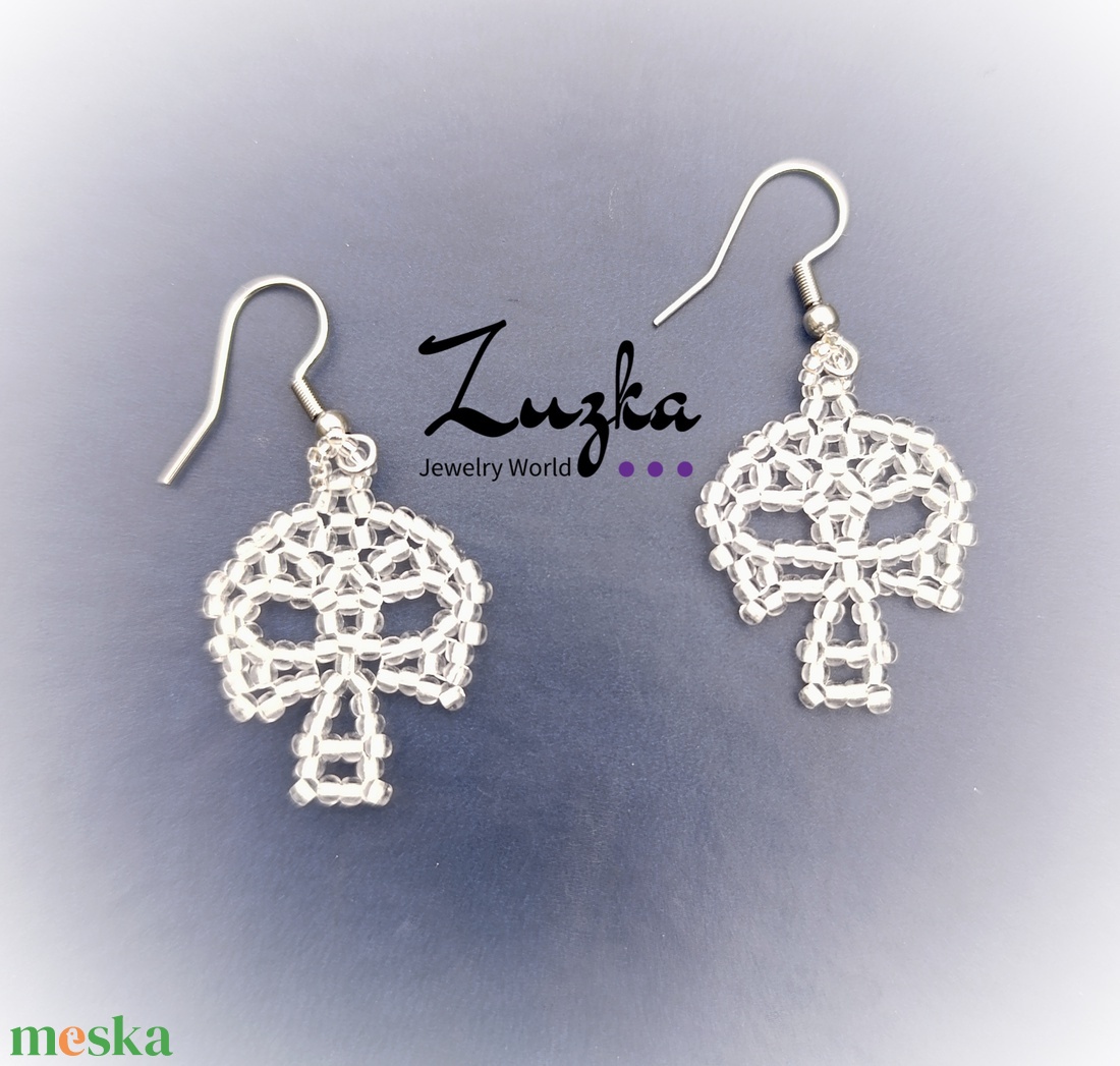 Foszforeszkáló koponya füli - ékszer - fülbevaló - lógó fülbevaló - Meska.hu