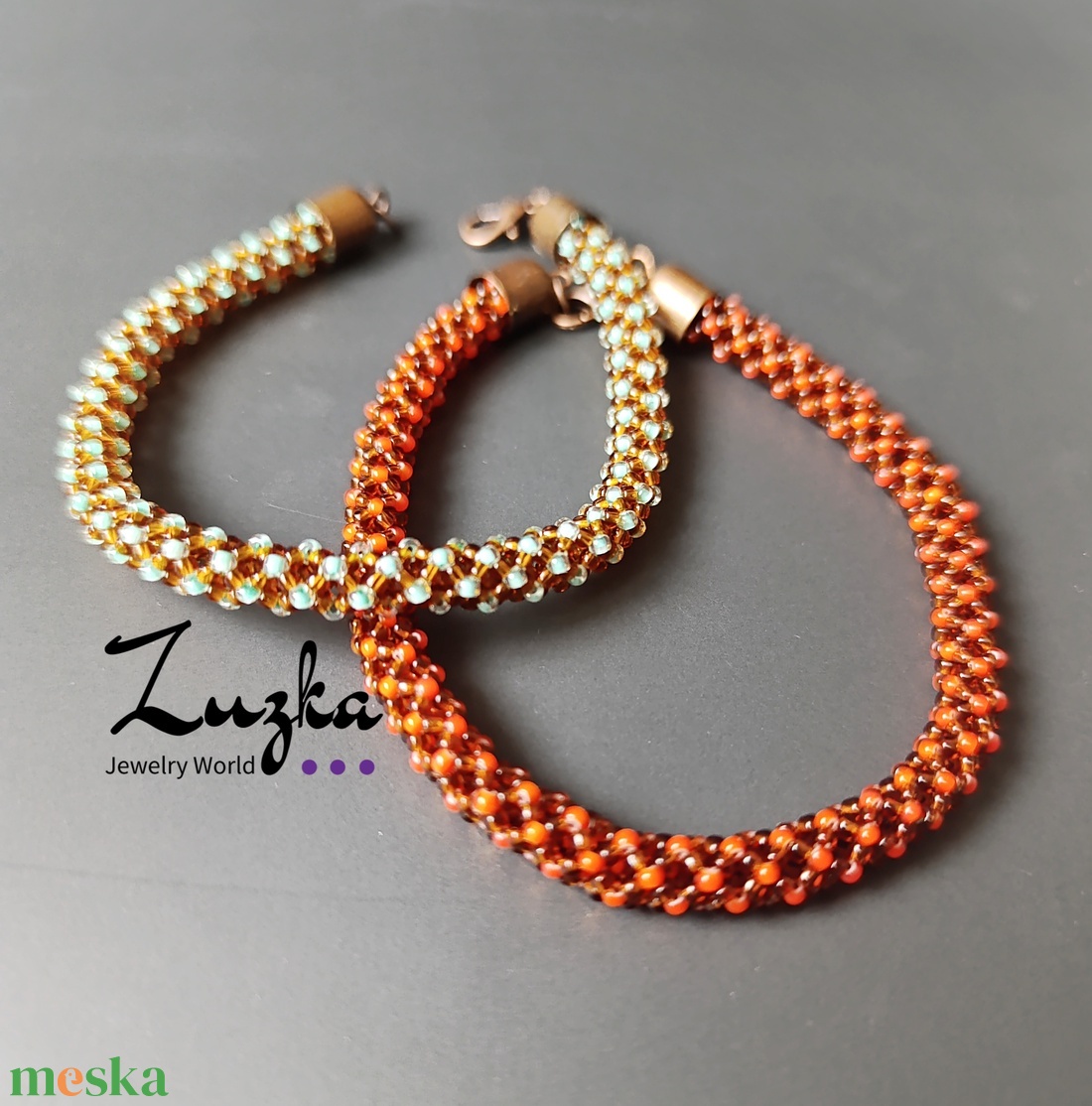 Őszi karkötők - ékszer - karkötő - gyöngyös karkötő - Meska.hu