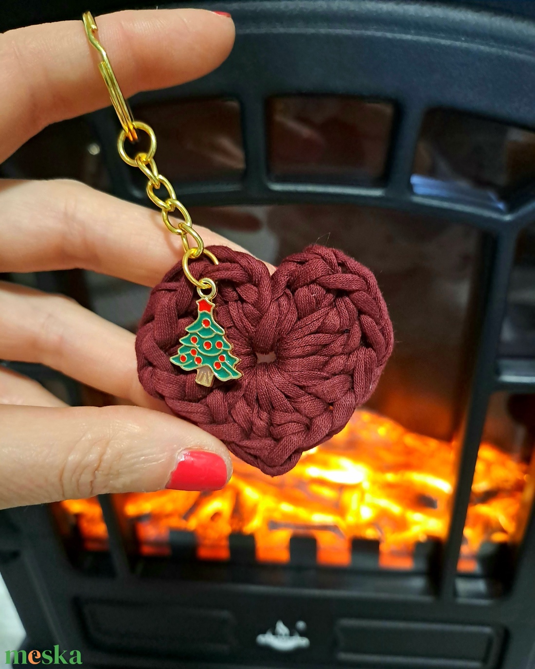 Horgolt ünnepi kulcstartó - táska & tok - kulcstartó & táskadísz - kulcstartó - Meska.hu