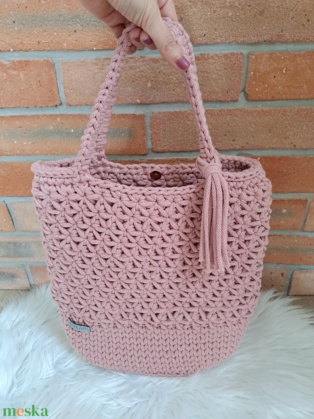 Rella shopper egyedi stílusú horgolt táska - táska & tok - kézitáska & válltáska - nagy pakolós táska - Meska.hu