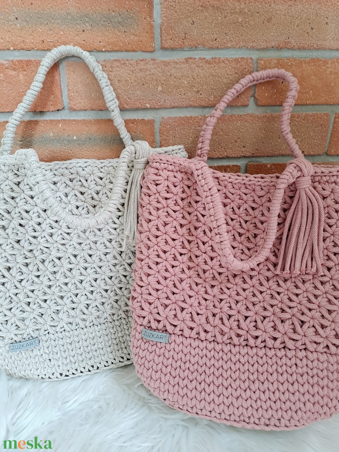 Rella shopper egyedi stílusú horgolt táska - táska & tok - kézitáska & válltáska - nagy pakolós táska - Meska.hu