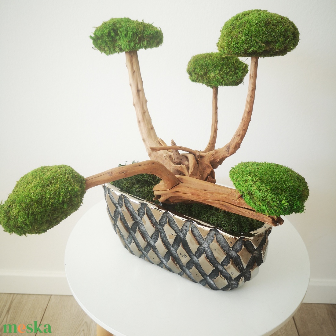 Bonsai tartósított gömbmohával ezüst kaspóban - moha bonsai 14 - otthon & életmód - dekoráció - asztal és polc dekoráció - asztaldísz - Meska.hu Bonsai tartósított gömbmohával ezüst kaspóban - moha bonsai 14 - otthon & életmód - dekoráció - asztal és polc dekoráció - asztaldísz - Meska.hu