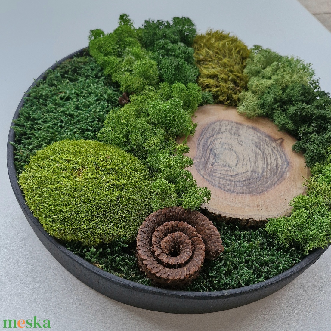 Mohakép/zuzmókép - FOREST 3 kör alakú - otthon & életmód - dekoráció - fali és függő dekoráció - zuzmókép, mohakép - Meska.hu