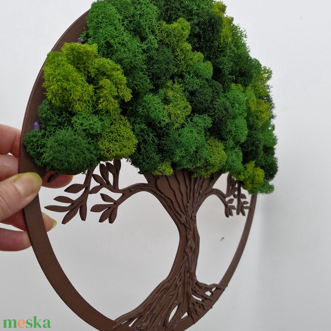 Életfa erezett- valódi izlandi zuzmóval - otthon & életmód - dekoráció - fali és függő dekoráció - zuzmókép, mohakép - Meska.hu
