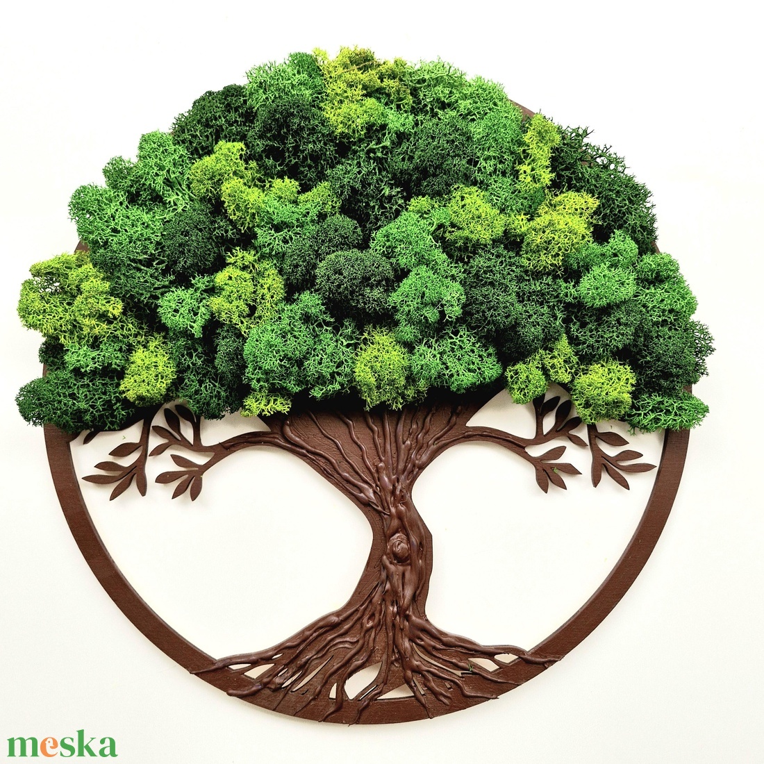 Életfa erezett- valódi izlandi zuzmóval - otthon & életmód - dekoráció - fali és függő dekoráció - zuzmókép, mohakép - Meska.hu