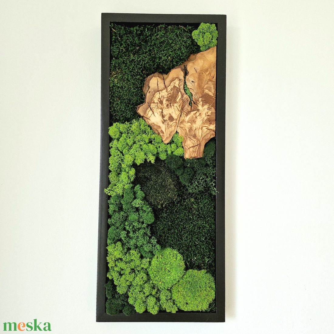 Mohakép olajfa szelettel 25 x 60 cm  - otthon & életmód - dekoráció - fali és függő dekoráció - zuzmókép, mohakép - Meska.hu