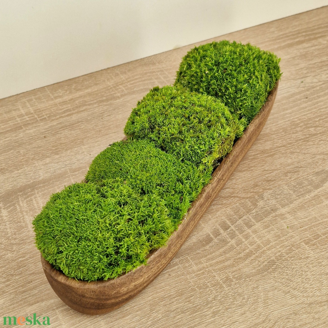 Valódi, tartósított moha asztaldísz fa tálban - otthon & életmód - dekoráció - asztal és polc dekoráció - zuzmódekoráció, mohadekoráció - Meska.hu
