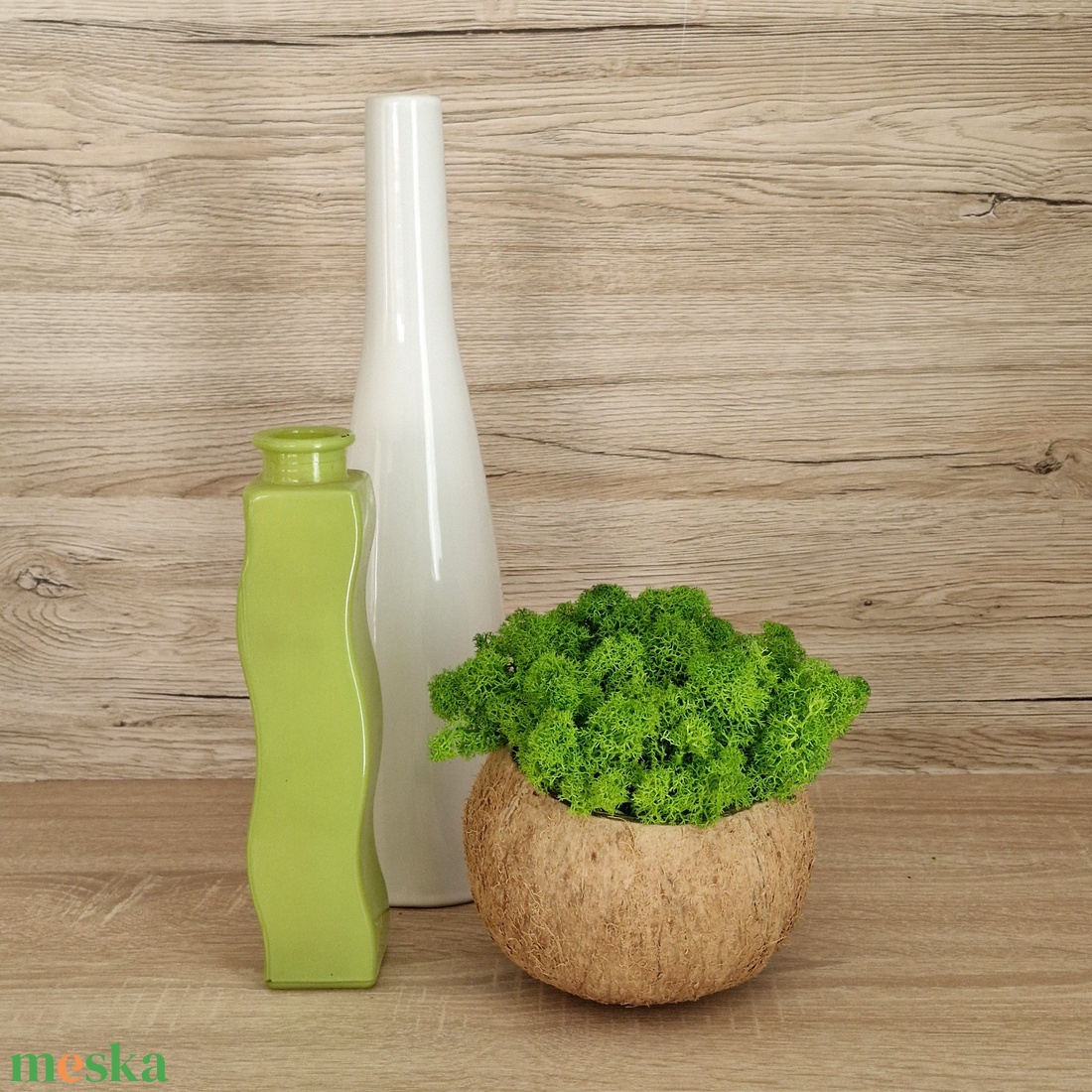 Izlandi zuzmó kókuszhéjban - otthon & életmód - dekoráció - asztal és polc dekoráció - asztaldísz - Meska.hu