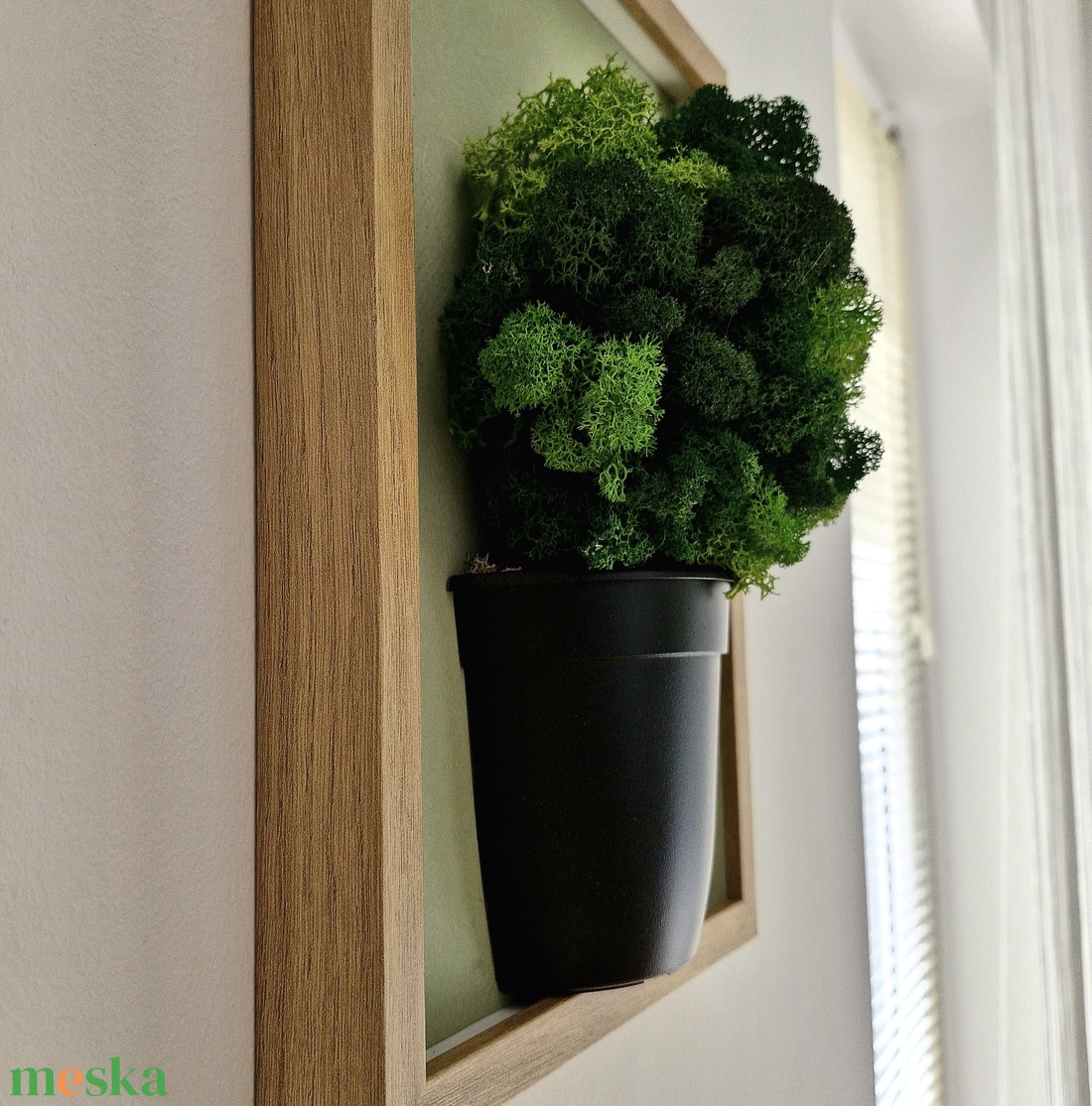 Cserepes növény - 3D falikép tartósított zuzmóval - gondozásmentes - otthon & életmód - dekoráció - asztal és polc dekoráció - zuzmódekoráció, mohadekoráció - Meska.hu