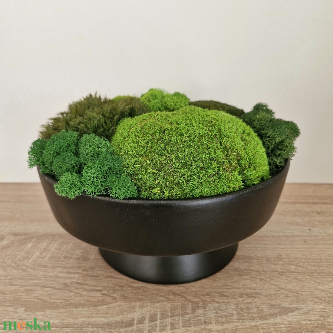 3D-s moha asztalközép nagyméretű - valódi mohadekoráció modern fekete tálban - otthon & életmód - dekoráció - asztal és polc dekoráció - zuzmódekoráció, mohadekoráció - Meska.hu