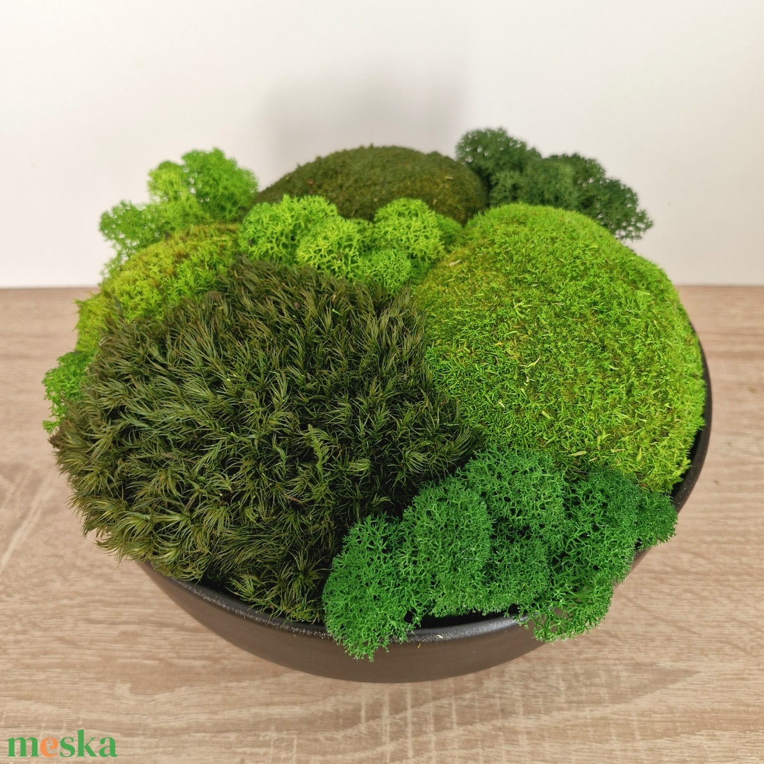 3D-s moha asztalközép nagyméretű - valódi mohadekoráció modern fekete tálban - otthon & életmód - dekoráció - asztal és polc dekoráció - zuzmódekoráció, mohadekoráció - Meska.hu