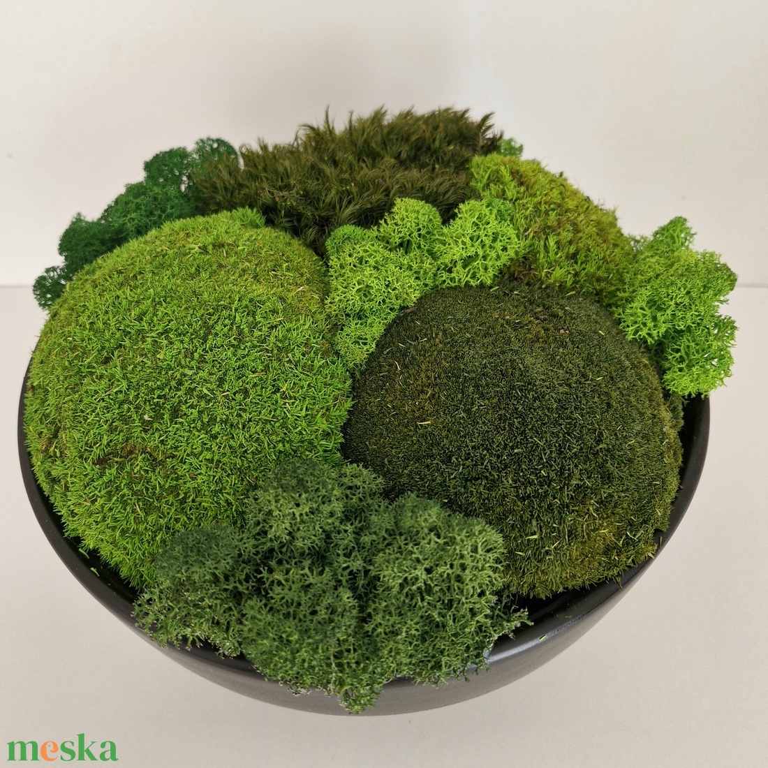 3D-s moha asztalközép nagyméretű - valódi mohadekoráció modern fekete tálban - otthon & életmód - dekoráció - asztal és polc dekoráció - zuzmódekoráció, mohadekoráció - Meska.hu