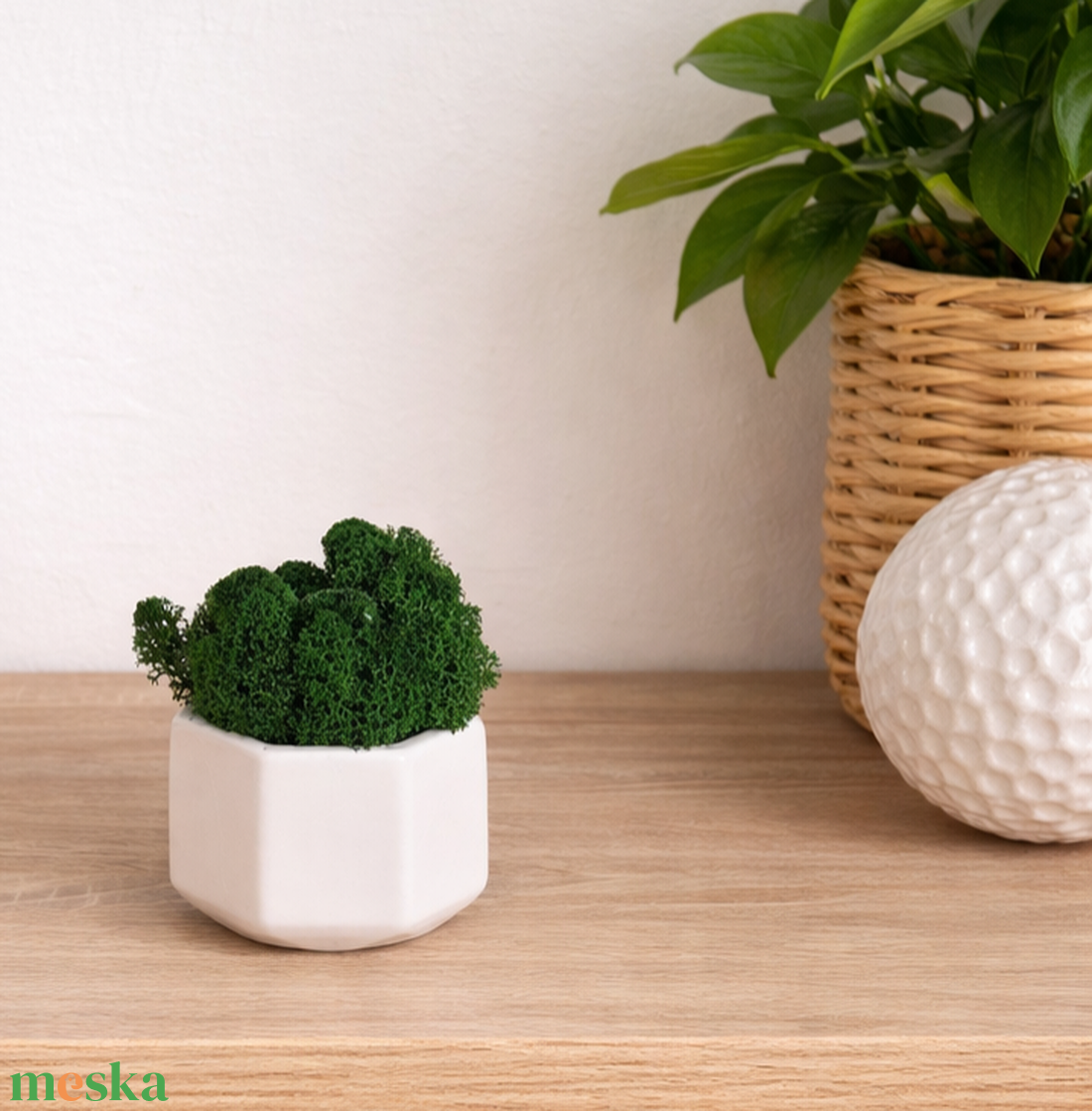 Mini Izlandi zuzmódísz hatszög kaspóban - otthon & életmód - dekoráció - asztal és polc dekoráció - zuzmódekoráció, mohadekoráció - Meska.hu