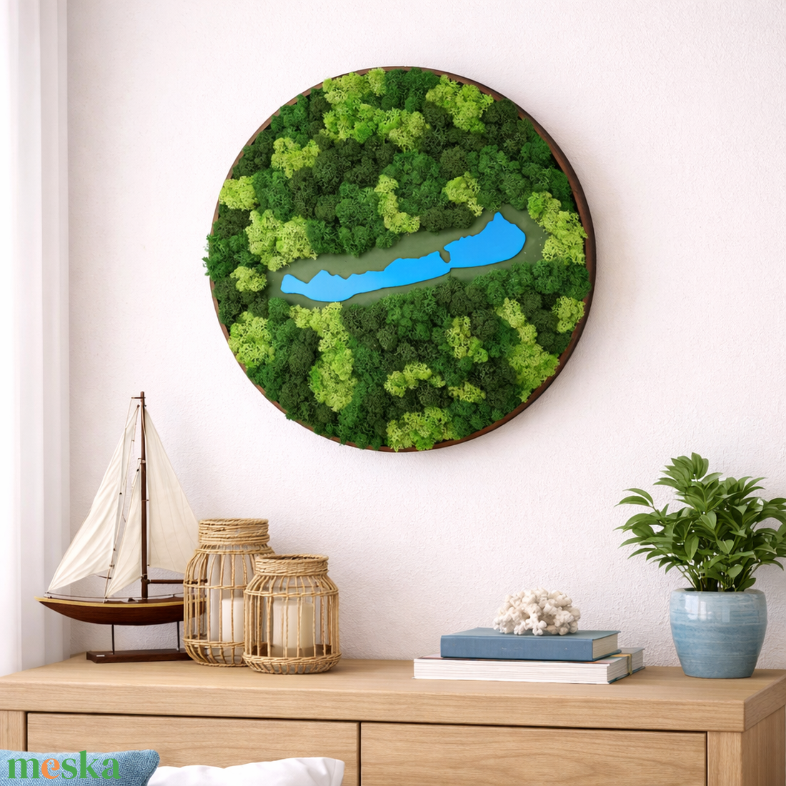 BALATON zuzmókép, falikép 45 cm  - otthon & életmód - dekoráció - fali és függő dekoráció - zuzmókép, mohakép - Meska.hu