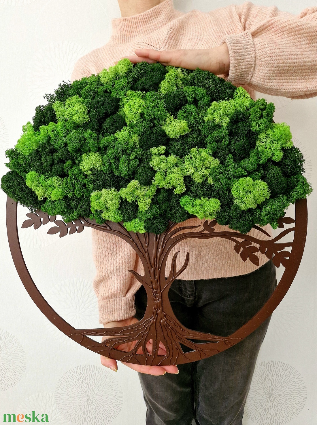 Zuzmós életfa erezett 50 cm - valódi izlandi zuzmóval - otthon & életmód - dekoráció - fali és függő dekoráció - zuzmókép, mohakép - Meska.hu