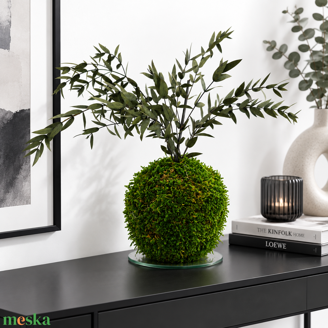 Stabilizált kokedama � gondozásmentes mohagömb Ruscussal - otthon & életmód - dekoráció - asztal és polc dekoráció - bonsai - Meska.hu